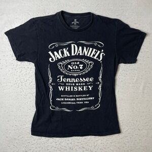 Jack Daniels Graphic T-Shirt Mens Medium Black Tennessee Whiskey Old No 7 Logo